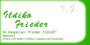 ildiko frieder business card